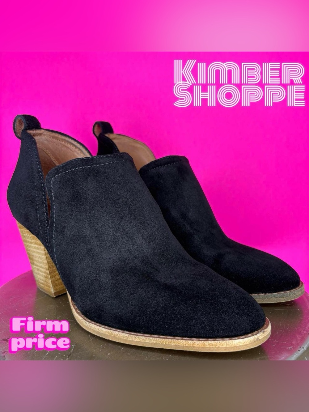 Jeffrey Campbell Rosalee Black Suede Ankle Bootie US 9 UK 6.5